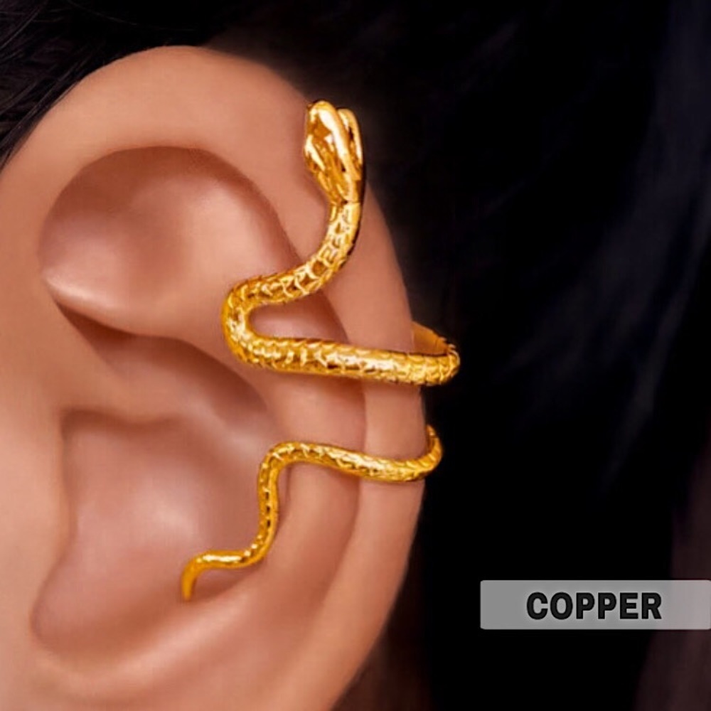 ⚜️𝟯𝟬%𝗢𝗙𝗙 𝗯𝘂𝗻𝗱𝗹𝗲𝘀 𝟯+⚜️ NEW Gold Snake Large Ear Cuff Earring